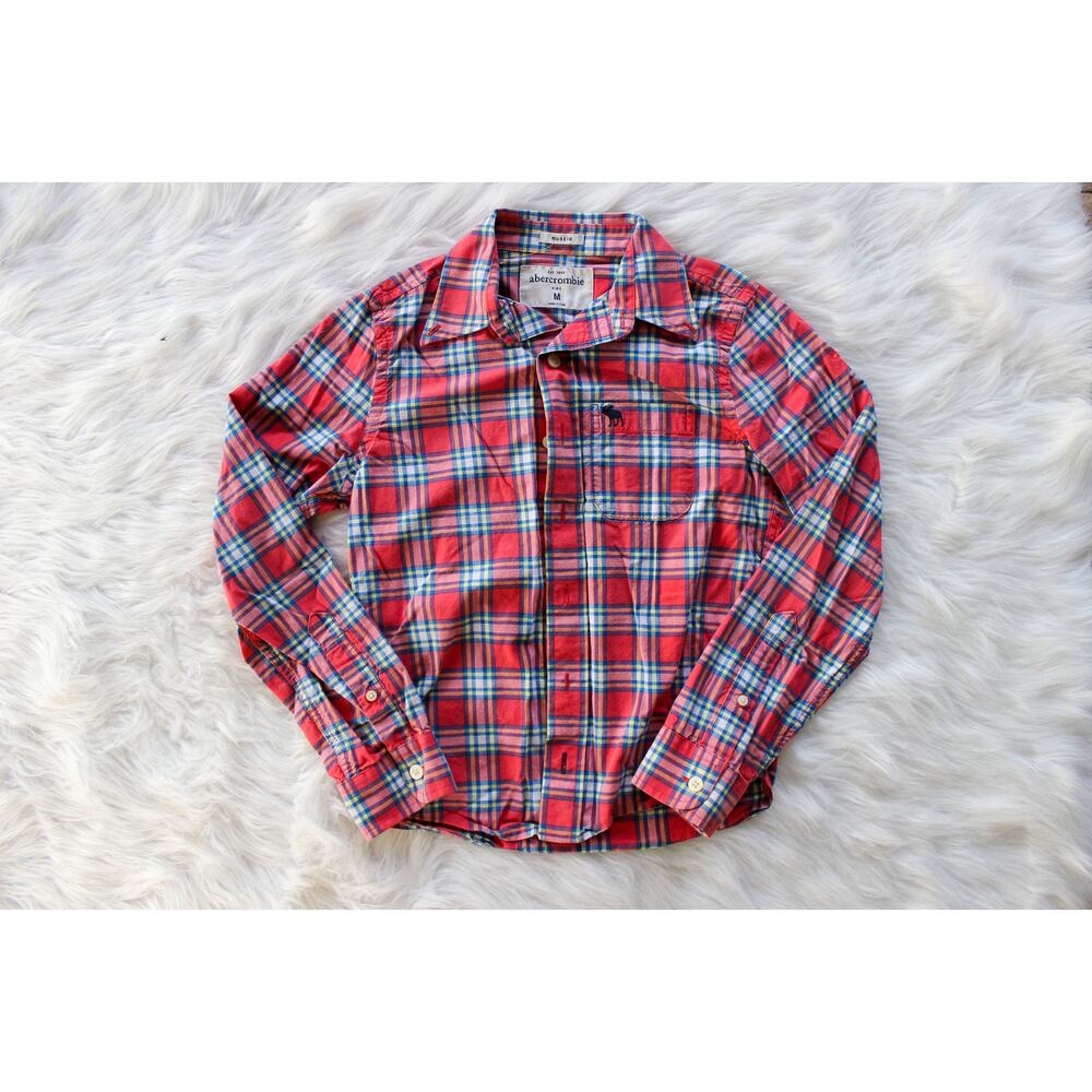 Abercrombie‎ Kids Medium Muscle Button Down Shirt Plaid